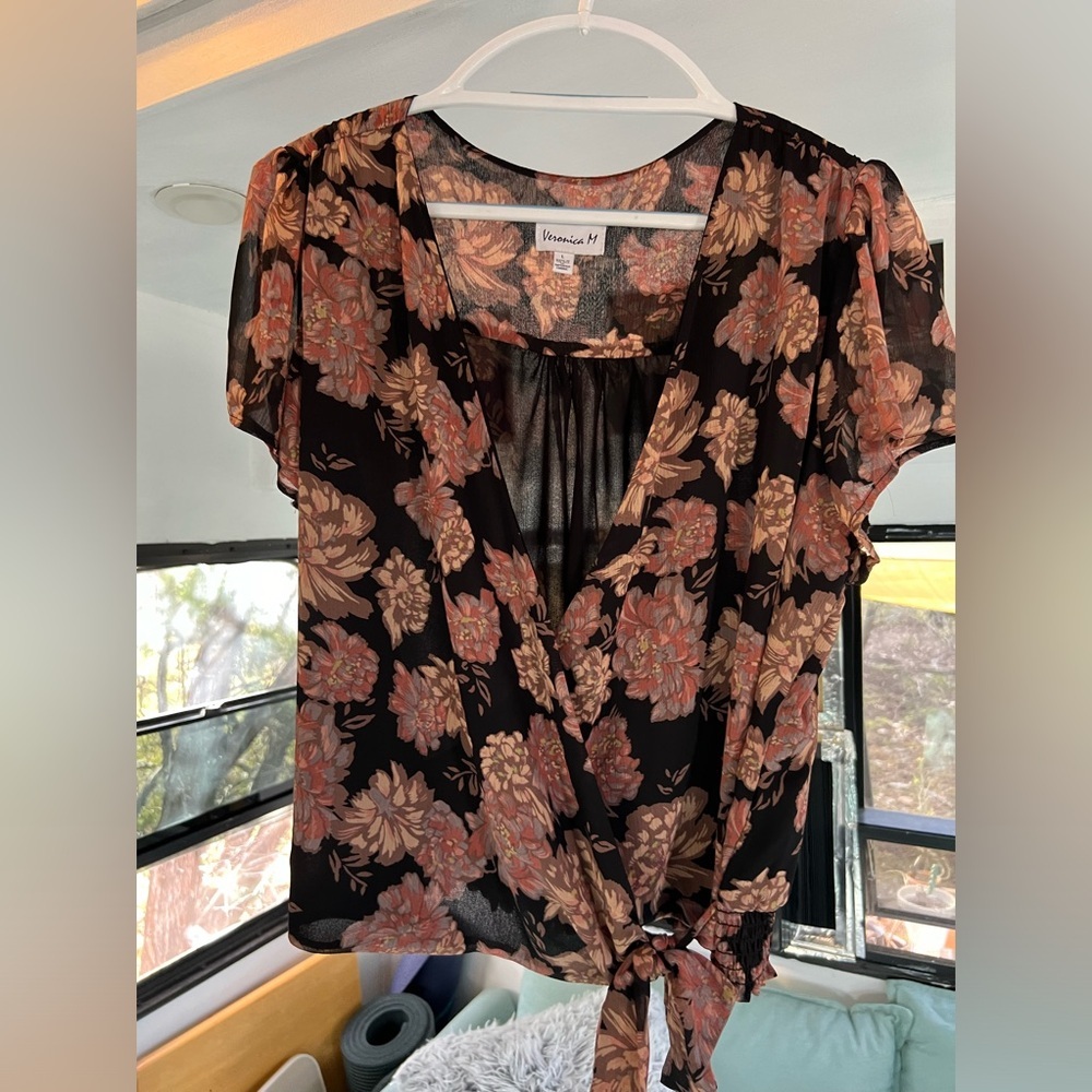 Gorgeous Tie in Front Blouse by Veronica M (size: L)